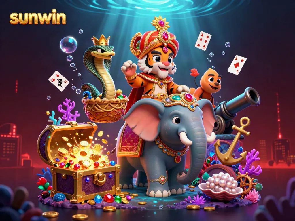 Experience thrilling gaming excitement with sunwin in this vibrant 3D undersea casino world.