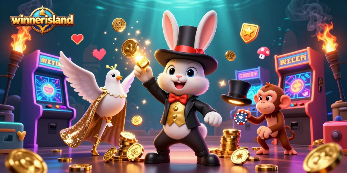 Engage with vibrant gameplay at winnerisland Casino featuring magical elements and dynamic gaming icons.